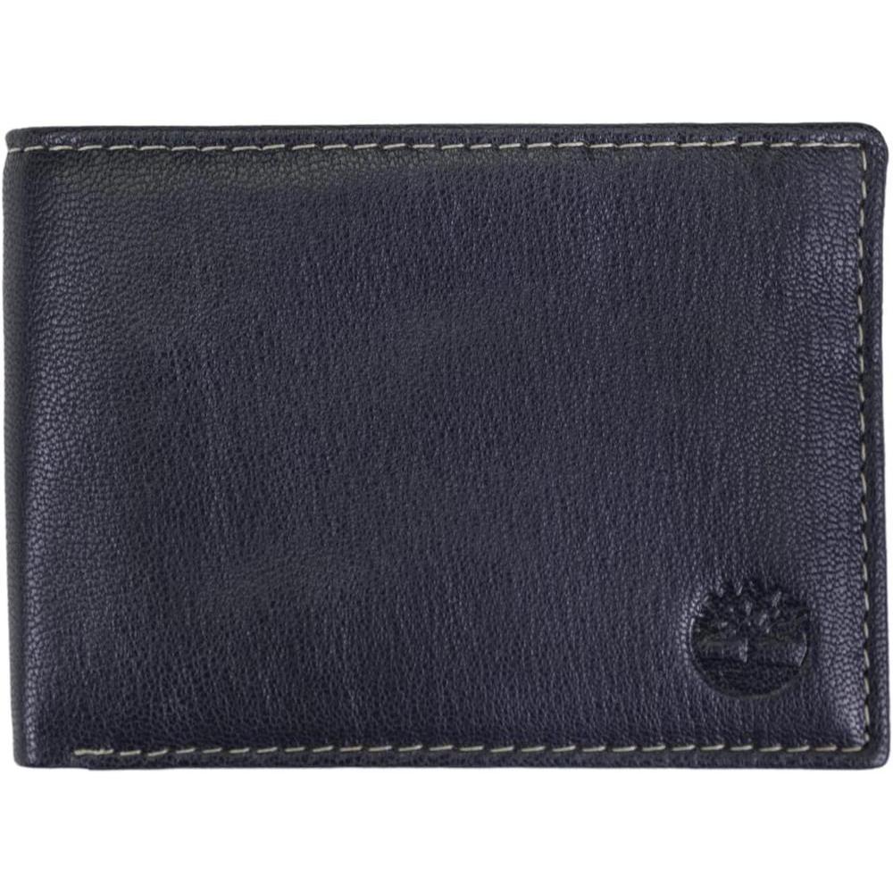 Timberland Cartera RFID de cuero genuino para hombre con soporte de identificación extraíble y ranuras para tarjetas