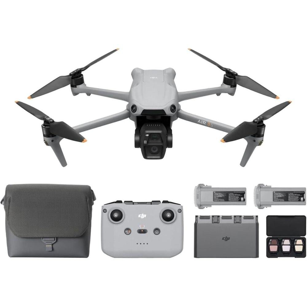 DJI Air 3S Combo Fly More con RC-N3 y cámara CMOS, video HDR 4K, detección de obstáculos y tres baterías incluidas