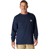 Camiseta de trabajo Carhartt de manga larga con bolsillo para hombre, ajuste holgado y resistente para actividades intensas