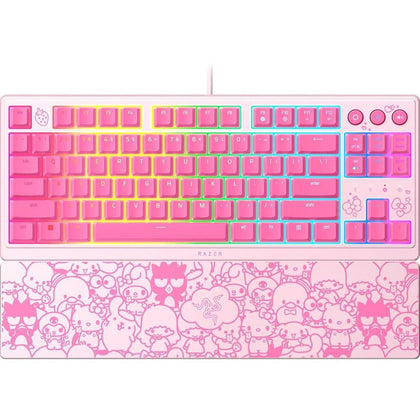 Razer Ornata V3 TKL Gaming Keyboard: Teclas perfil bajo, switches mecha-membrana, RGB, edición Hello Kitty