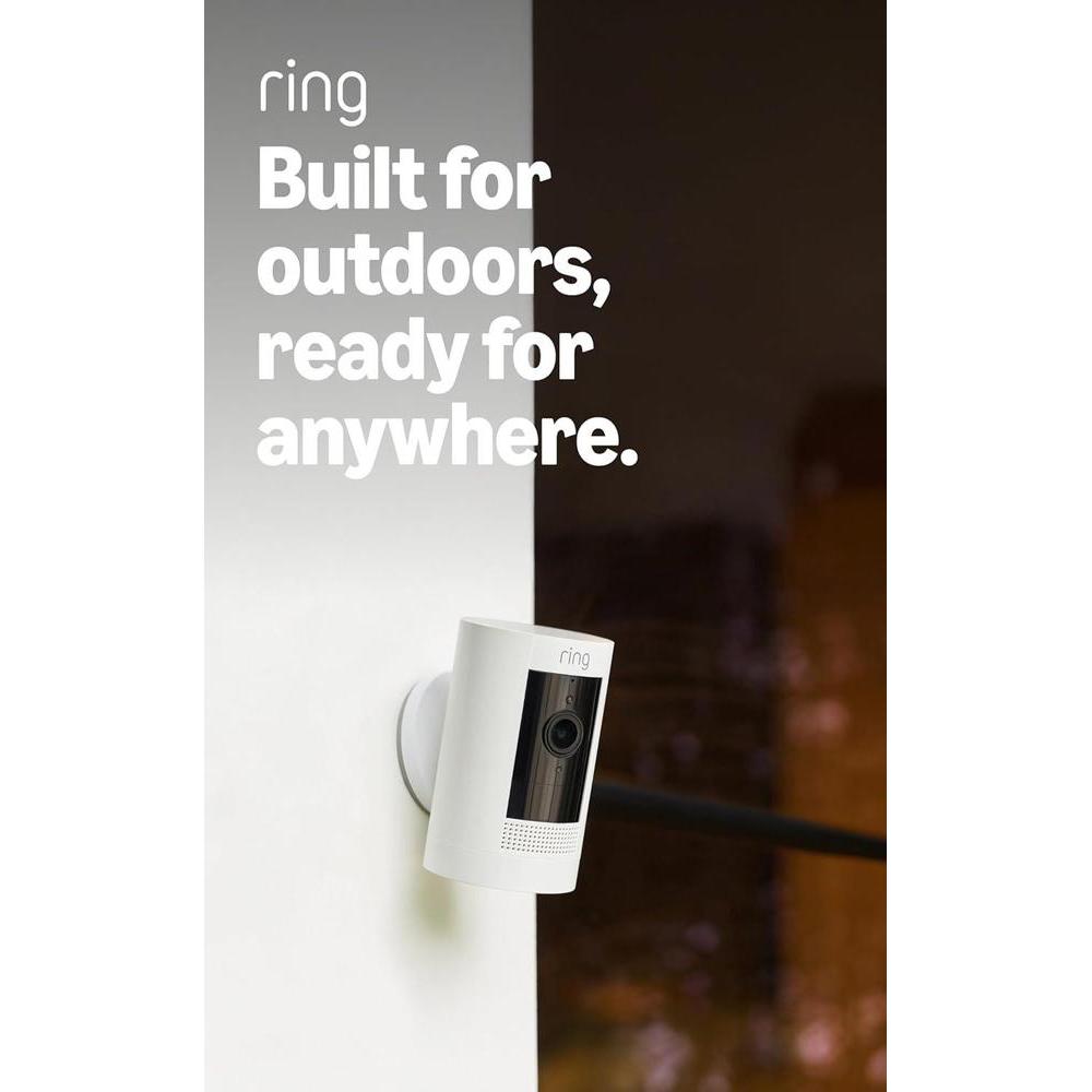 Cámara para exteriores Ring resistente a la intemperie, visión nocturna, audio bidireccional y compatibilidad con Alexa