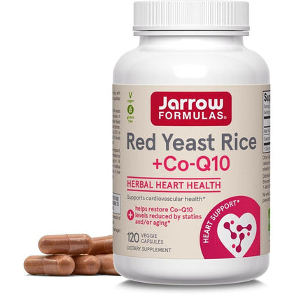 Jarrow Formulas Arroz de Levadura Roja y CoQ10, Suplemento Dietético Herbal para la Salud del Corazón