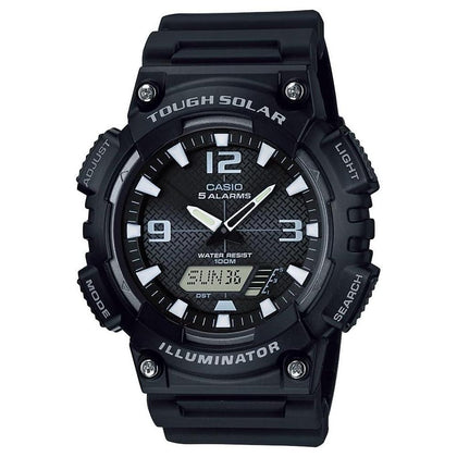 Reloj Casio AQS800W con pantalla analógica y digital, energía solar, temporizador, alarma y luz LED