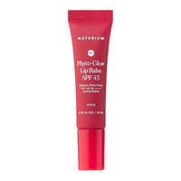 Bálsamo labial Naturium Phyto-Glow con SPF 45, protector solar con brillo tintado y nutrición botánica