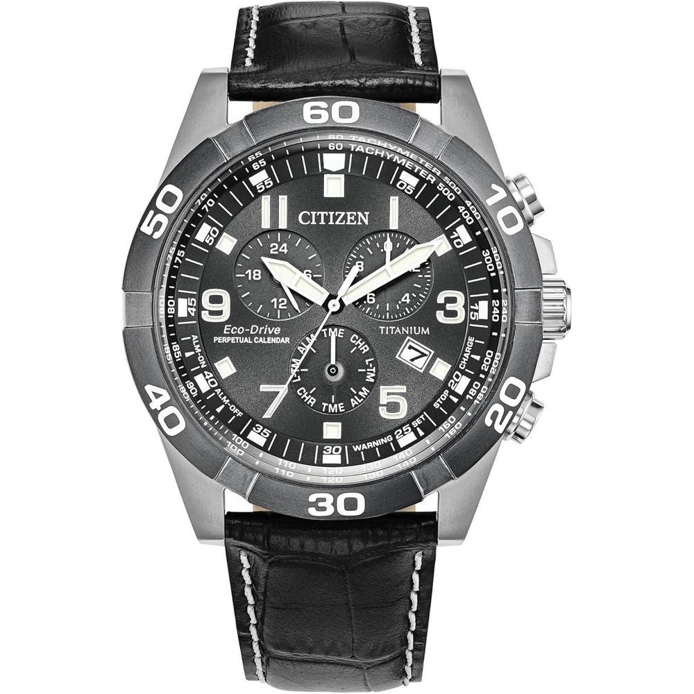 Citizen Reloj cronógrafo Eco-Drive Sport Casual Brycen para hombre con Super Titanium y calendario perpetuo