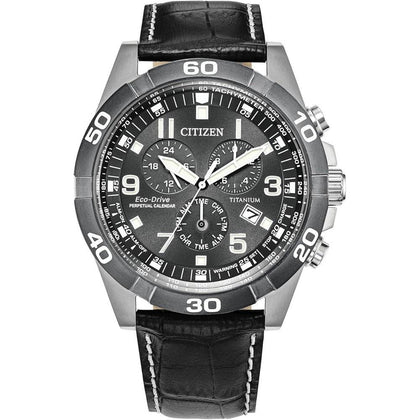 Citizen Reloj cronógrafo Eco-Drive Sport Casual Brycen para hombre con Super Titanium y calendario perpetuo