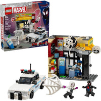 LEGO Marvel Spider-Verse: Enfrentamiento de Miles Morales vs The Spot con personajes y coche de policía interactivo