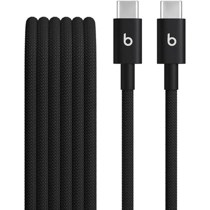 Beats Cable USB-C a USB-C Tejido de Carga Rápida, Durable, Compatible con Apple y Android, Color Negro Perno