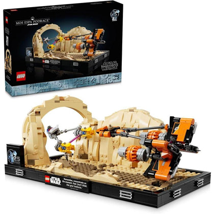 LEGO Star Wars Diorama de La Amenaza Fantasma Mos Espa Podrace para Adultos, Incluye el Podracer de Anakin Skywalker 75380