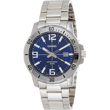 Casio Reloj de Acero Inoxidable Estilo Buceador para Hombre con Resistencia al Agua y Batería de 3 Años