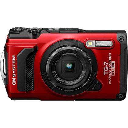 OM System OLYMPUS Tough TG-7 Cámara Subacuática Roja, Impermeable, Alta Resolución y Brillo, Video 4K, Disparo Macro