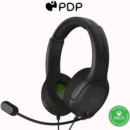 Auriculares Xbox con Mic - Compatibles con Xbox Series X|S, Xbox One, PC - AIRLITE by PDP - Black, con cable de 3.5 mm