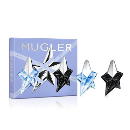 MUGLER Angel - Eau de Parfum & Fantasm para mujer con notas de coco, madera, pachulí y vainilla, tamaño de viaje