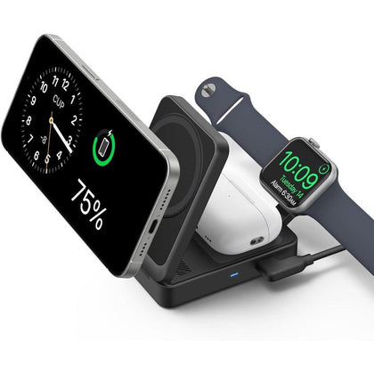 Estación de carga inalámbrica 3 en 1 Anker MagGo para iPhone, AirPods y Apple Watch con MagSafe, carga rápida y diseño compacto