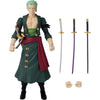 Figura de acción de Zoro de One Piece - Anime Heroes de Bandai, calidad premium y más de 16 articulaciones.