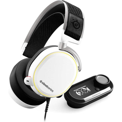 SteelSeries Arctis Pro + GameDAC – Auriculares con cable para juegos – Certificado de audio de alta resolución – DAC y amplificador dedicado – PS5/PS4 y PC – Blanco