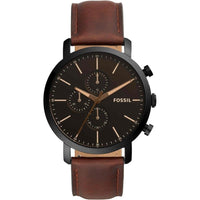Reloj cronógrafo Luther de Fossil, cuero marrón, resistente al agua 5 ATM, cierre de hebilla, modelo BQ2461