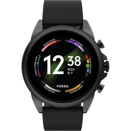 Fossil Reloj inteligente pantalla táctil Gen 6, 4.39 cm con Alexa, frecuencia cardíaca, oxígeno en sangre, GPS, pagos sin contacto, Negro