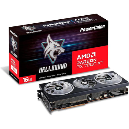 PowerColor Tarjeta Gráfica Hellhound AMD Radeon RX 7800 XT 16GB GDDR6, ideal para gaming y tareas exigentes.