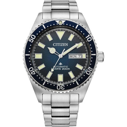 Reloj Citizen Promaster Dive automático de acero inoxidable con esfera degradado azul, certificado ISO (Modelo: NY0129-58L)