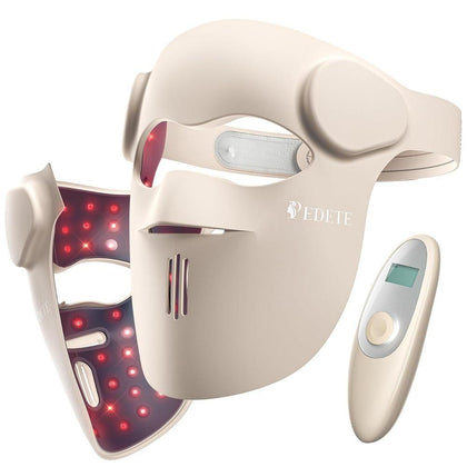 Máscara LED para terapia de luz roja inalámbrica, recargable, 9 modos, con ajuste facial 3D, mejora el cuidado de la piel en casa