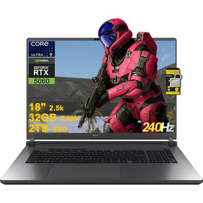 Asus Rog Strix G18 Gaming Laptop Intel Ultra 9 24-Core 32gb Ram 2tb Ssd Ge Force Rtx 5060 Wi-Fi 7 18" 240hz Negrometa
