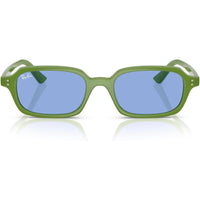 Gafas de sol Ray-Ban RB4455 Zuri, protección UV, marco verde nublado y lentes azules, incluye funda y paño limpiador