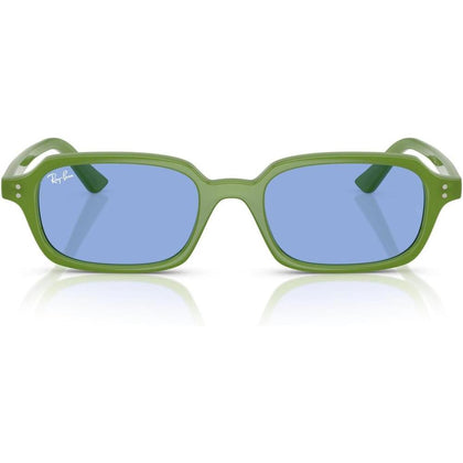 Gafas de sol Ray-Ban RB4455 Zuri, protección UV, marco verde nublado y lentes azules, incluye funda y paño limpiador