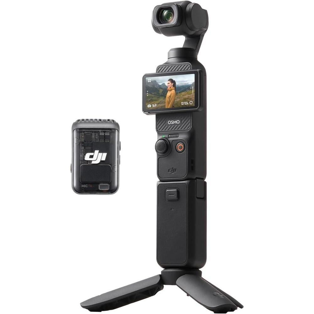 DJI Osmo Pocket 3 Creator Combo, cámara para vlogging 4K con estabilización de 3 ejes, micrófono incluido, seguimiento facial