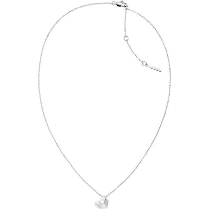 Calvin Klein Collar con colgante de corazón facetado, elegante diseño para cualquier ocasión
