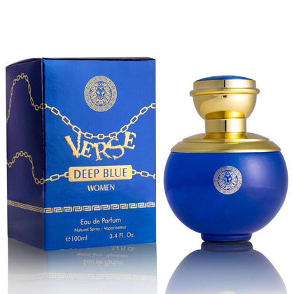 Verse Deep Blue para Mujeres EDP con Acuerdos Florales, Afrutados y Amaderados con Notas de Manzana y Pachulí