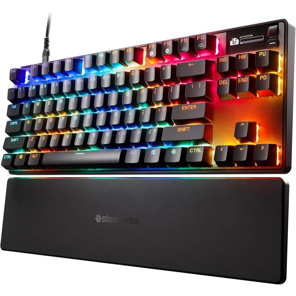 SteelSeries Apex Pro TKL Gen 3 con interruptores Omnipoint, actuación ajustable, rapid trigger, presets para juegos y modo de protección