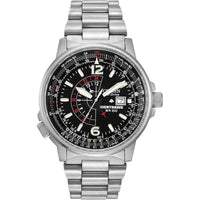 Citizen Reloj Eco-Drive Promaster Air Nighthawk Pilot, de acero inoxidable para hombre, modelo BJ7000-52E, cronógrafo