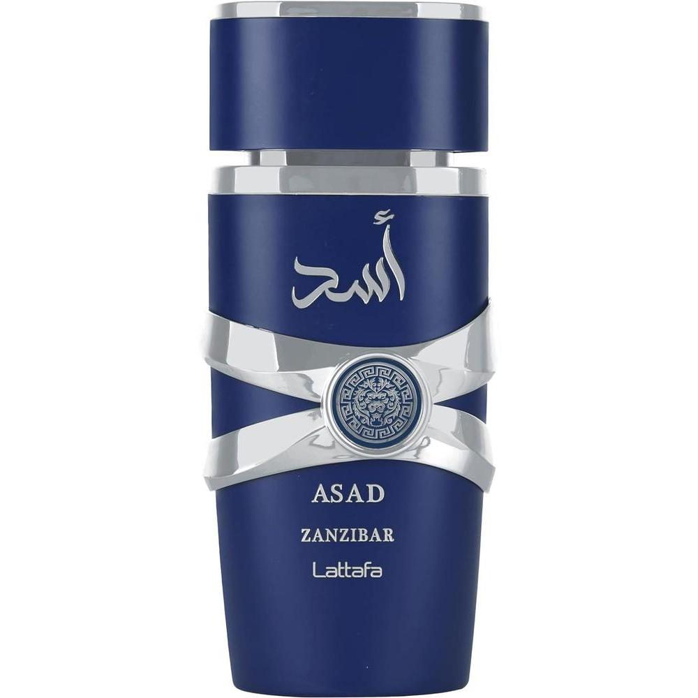 Lattafa Asad Zanzibar - Eau de Parfum para Hombres, Fragancia Fresca, Picante, Vainilla y Coco, Larga Duración