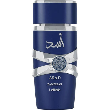 Lattafa Asad Zanzibar - Eau de Parfum para Hombres, Fragancia Fresca, Picante, Vainilla y Coco, Larga Duración