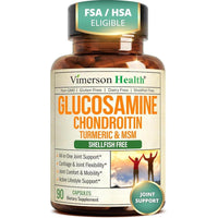 Vimerson Health Glucosamina Condroitina Cúrcuma MSM Boswellia - Suplemento para Dolor Articular Natural y Sin OGM