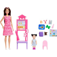 Set Barbie Careers Teacher con muñeca, tabla de lecciones, niña y accesorios para explorar roles educativos