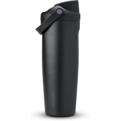 Owala FreeSip Sway de acero inoxidable, botella de agua aislante en color negro, ideal para deportes y actividades al aire libre