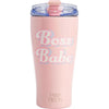 Paris Hilton Boss Babe - Vaso de agua aislado a prueba de fugas con tapa abatible, taza de viaje de acero inoxidable,  rosa iridiscente