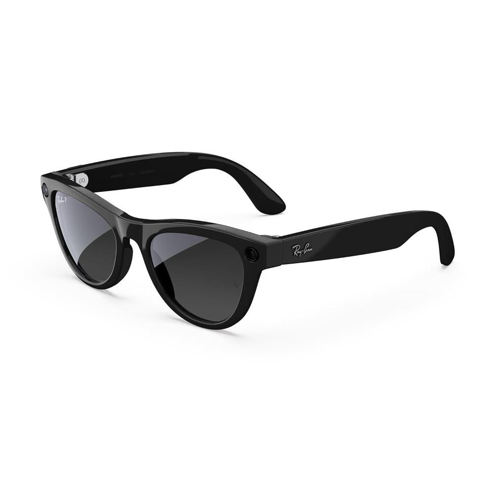 Ray-Ban Meta Skyler negro brillante, gafas inteligentes IA para hombre y mujer, cámara 12 MP, audio y lentes polarizados