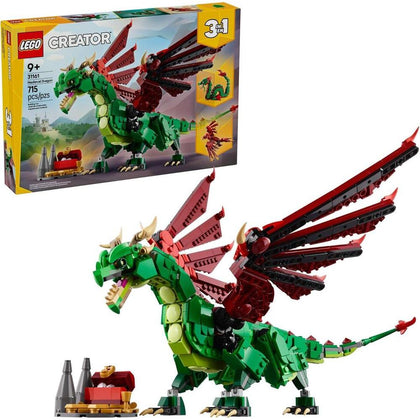 LEGO Creator Juguete medieval 3 en 1 con dragón, serpiente marina y fénix para niños y niñas