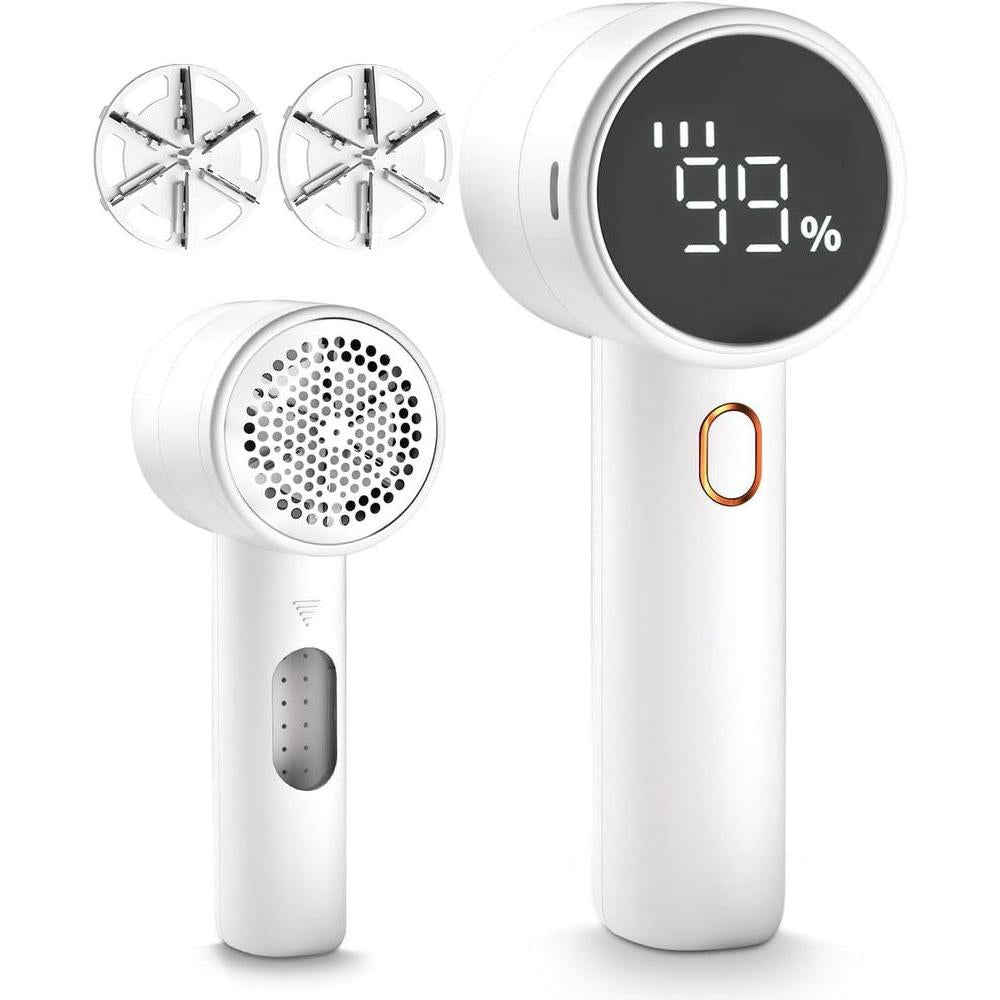 Rasuradora de telas recargable y portátil, con 3 velocidades, 6 cuchillas, pantalla LED, ideal para eliminar pelusas de ropa, muebles y más