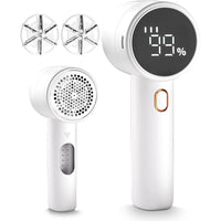 Rasuradora de telas recargable y portátil, con 3 velocidades, 6 cuchillas, pantalla LED, ideal para eliminar pelusas de ropa, muebles y más