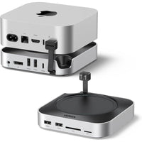 UGREEN Dock con Soporte DP Hub para Mac mini M4/M4 Pro 2024, SSD M.2 NVMe, Conectividad 10G, 4K, USB A/C, SD/TF, Audio