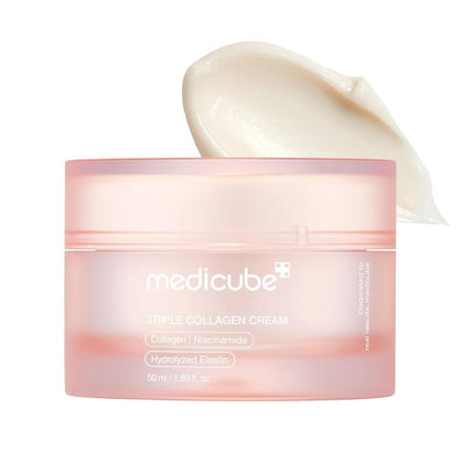 Medicube Crema de Colágeno Triple: Hidratante y Reafirmante con Ácido Hialurónico y Manteca de Karité. Cuidado Coreano