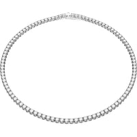 Swarovski Matrix Tennis Necklace con cristales azules brillantes y acabado en rodio