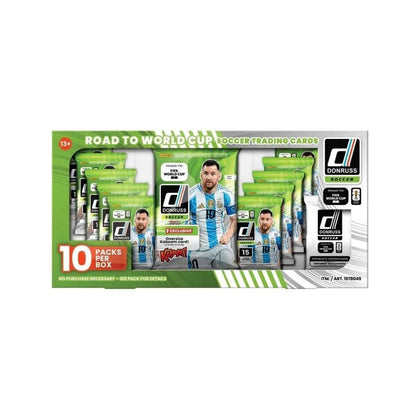 Panini 2026 Donruss Road to FIFA World Cup Soccer Box 10 Packs con Tarjeta Exclusiva KABOOM