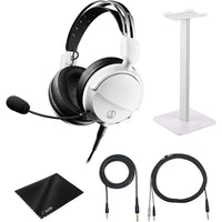 Audio-Technica ATH-GL3 Auriculares de alta fidelidad para juegos con micrófono desmontable y soporte