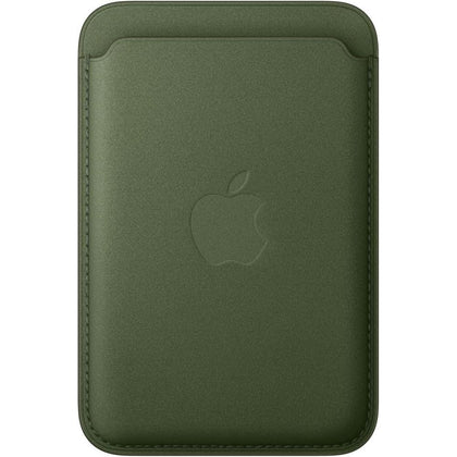 Apple Cartera FineWoven para iPhone con MagSafe en color verde moss, material reciclado, soporte para Find My, tecnología integrada para seguridad de tarjetas