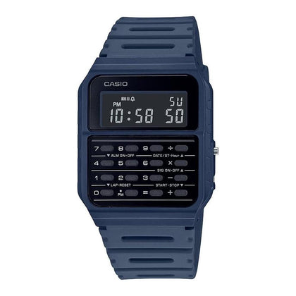 Casio Serie CA53W Vintage Cronómetro Resistente al Agua Calculadora Tiempo Dual Banda de Resina Calendario y Alarma